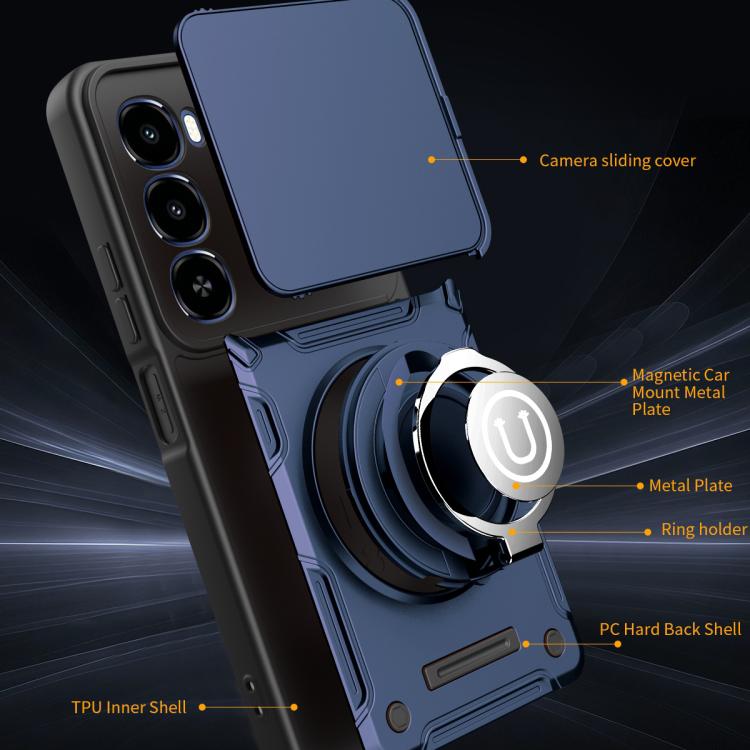For itel City 100 Sliding Camshield Holder Magnetic Phone Case