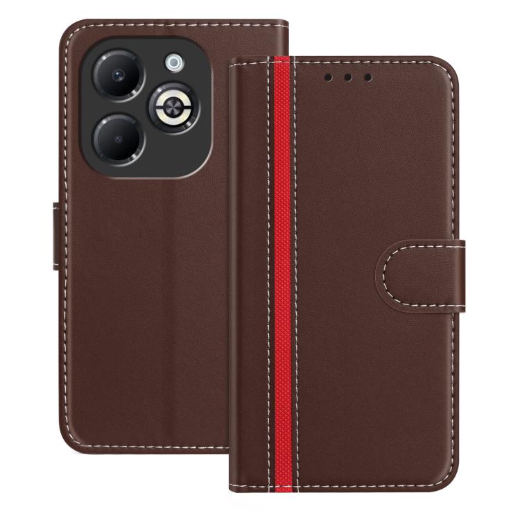 For Infinix Smart 8 Plus Color Block Card Slots Vegan Leather Phone Case