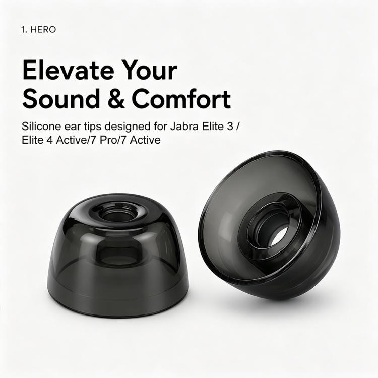 For Jabra Elite 3 / 4 / 7 Pro / 7 Active XDcase 6 Pairs Replacement Silicone Ear Tips Kit, S/M/L Size, Cleaning Brush Color Random