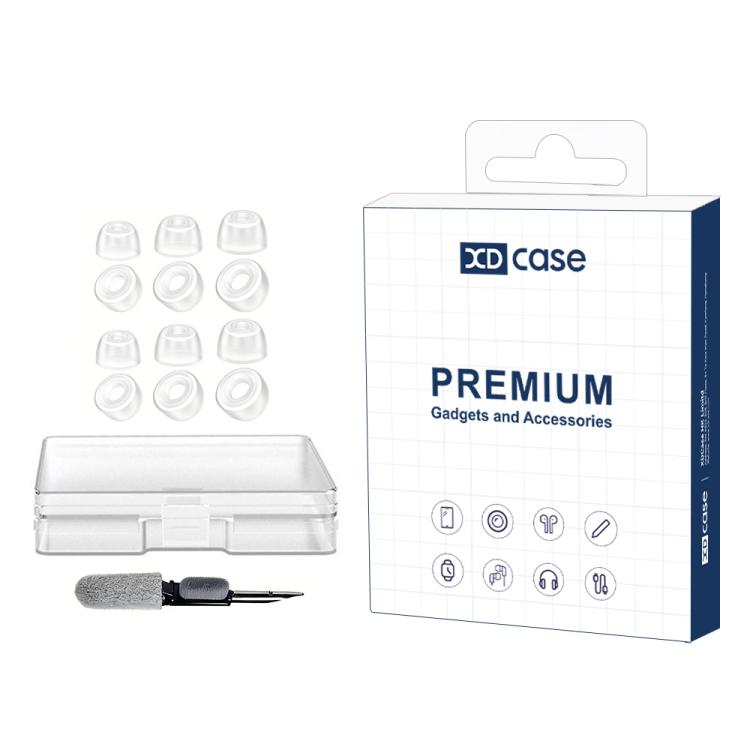 For Jabra Elite 65t / 75t / Active 65t XDcase 6 Pairs Replacement Silicone Ear Tips Kit, S/M/L Size, Cleaning Brush Color Random - White