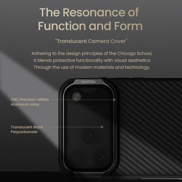 For iPhone 17 Pro Max NILLKIN CarboProp Translucent Black CamShield Magnetic Phone Case - Black