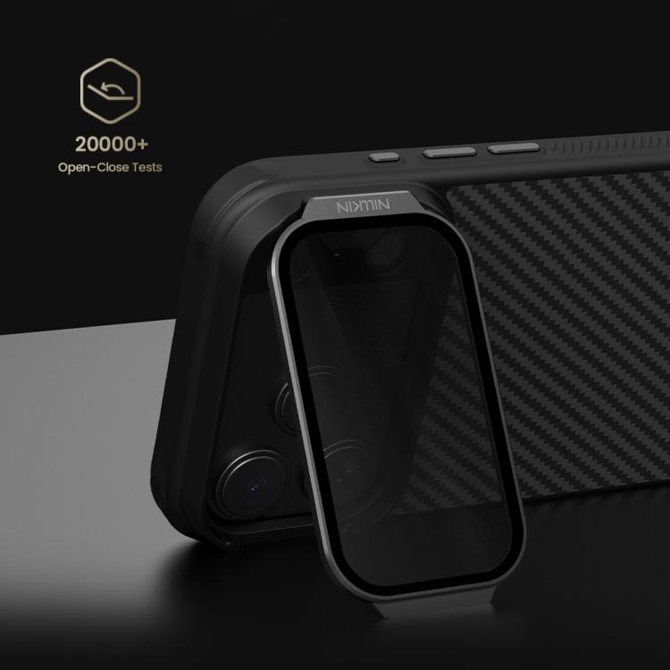 For iPhone 17 Pro Max NILLKIN CarboProp Translucent Black CamShield Magnetic Phone Case - Black