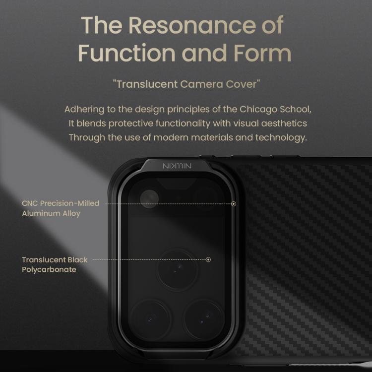 For iPhone 17 Pro NILLKIN CarboProp Translucent Black CamShield Magnetic Phone Case - Black