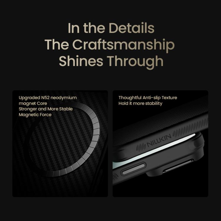 For iPhone 17 Pro NILLKIN CarboProp Translucent Black CamShield Magnetic Phone Case - Black