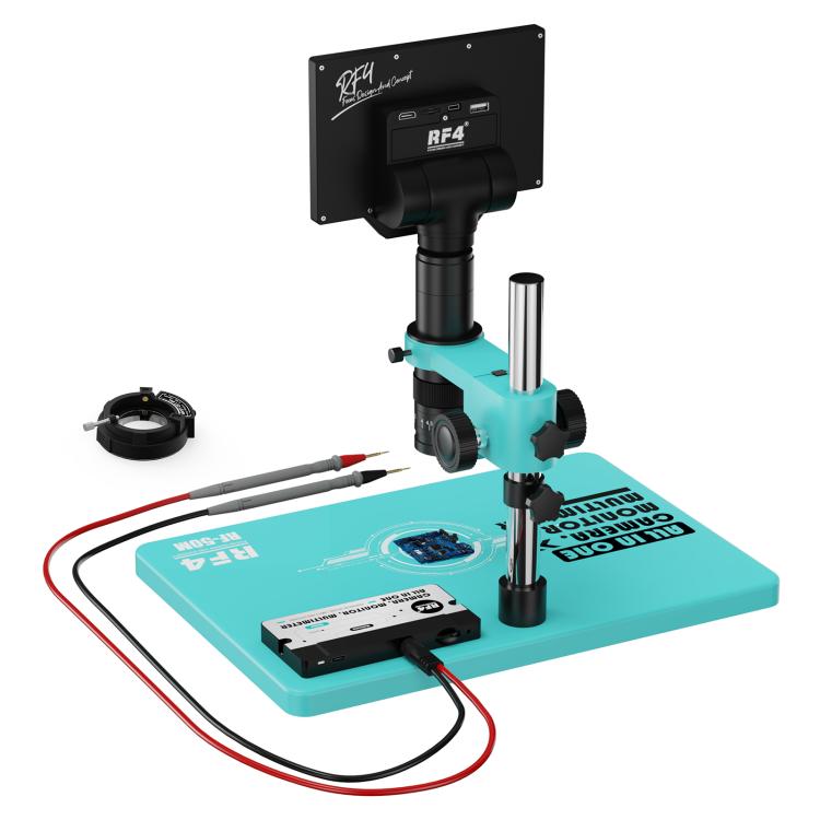 RF4 RF-50M 7-50X PCB Welding Repair HD Digital Microscope Provides Multimeter Function - Blue