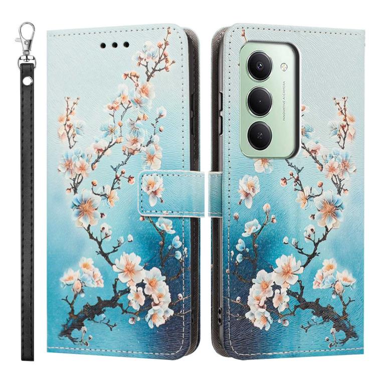 For Redmi 15 5G / 4G EU 171mm Painted Pattern Vegan Leather Phone Case with Strap