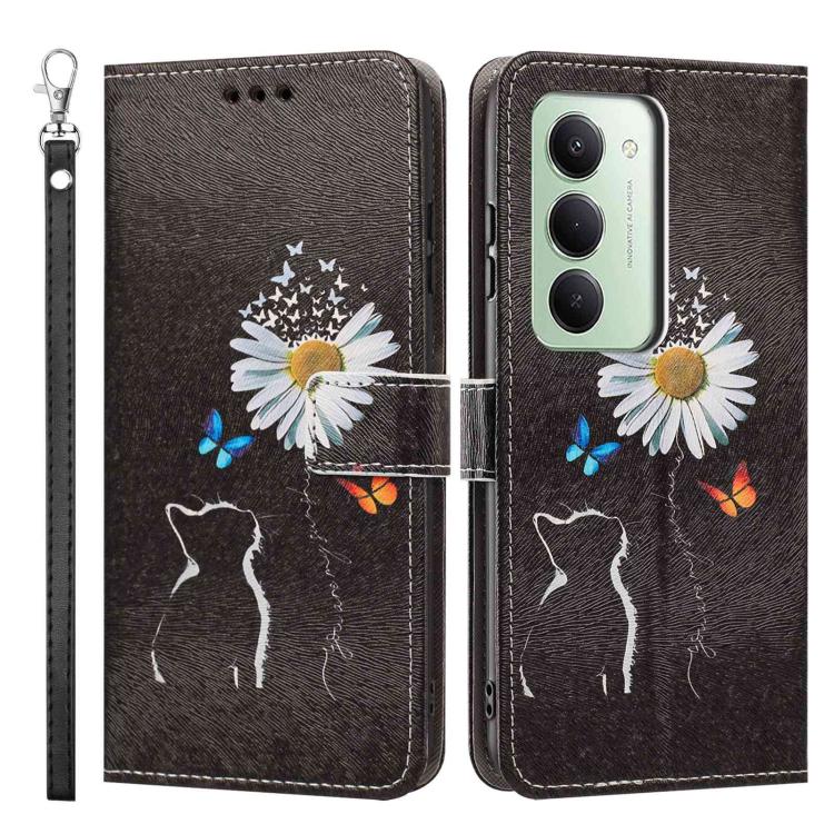 For Redmi 15 5G / 4G EU 171mm Painted Pattern Vegan Leather Phone Case with Strap