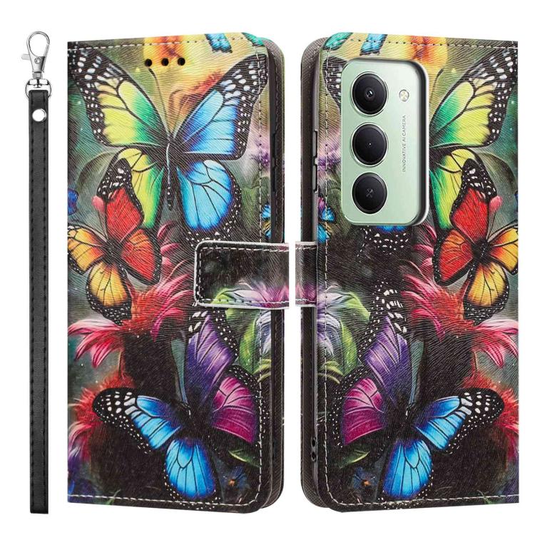 For Redmi 15 5G / 4G EU 171mm Painted Pattern Vegan Leather Phone Case with Strap
