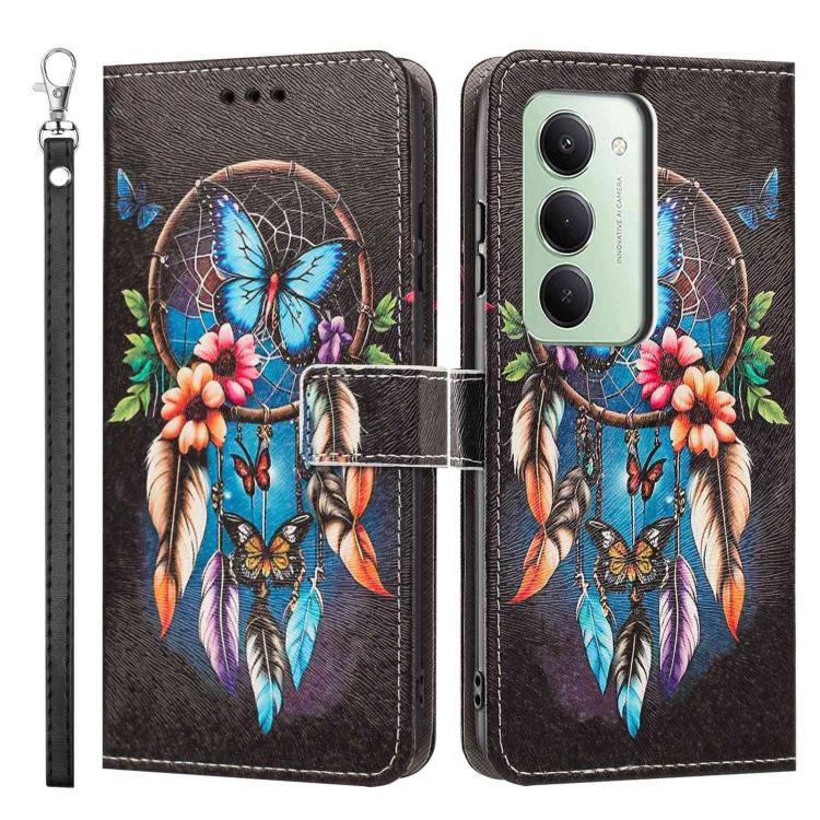 For Redmi 15 5G / 4G EU 171mm Painted Pattern Vegan Leather Phone Case with Strap