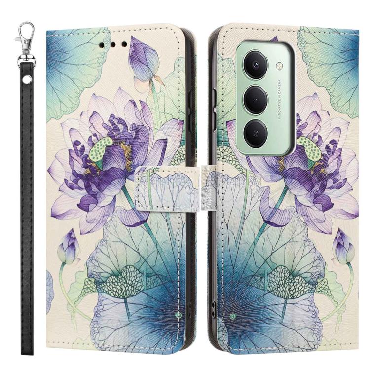 For Redmi 15 5G / 4G EU 171mm Painted Pattern Vegan Leather Phone Case with Strap