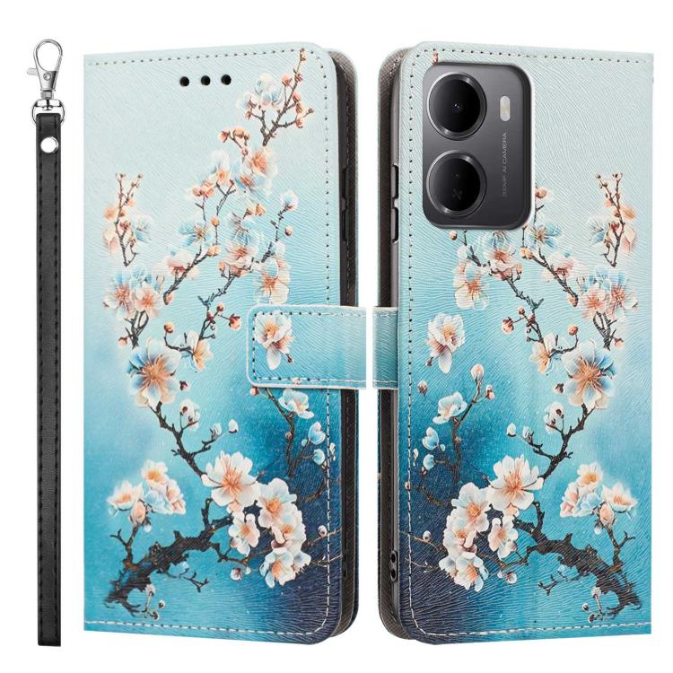 For Redmi 15a 5G Global Painted Pattern Vegan Leather Phone Case with Strap