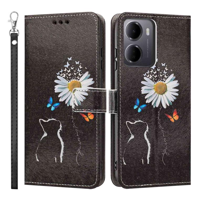 For Redmi 15a 5G Global Painted Pattern Vegan Leather Phone Case with Strap