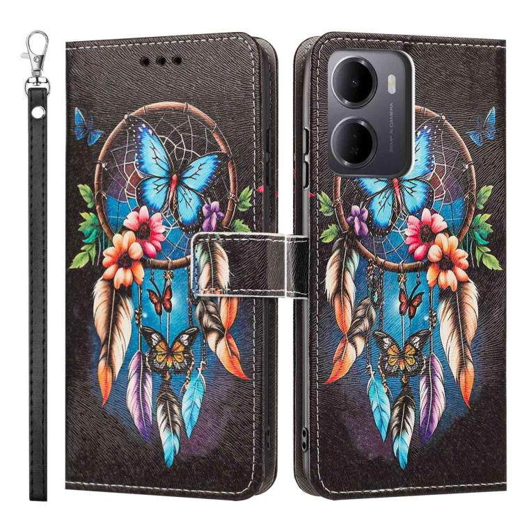 For Redmi 15a 5G Global Painted Pattern Vegan Leather Phone Case with Strap