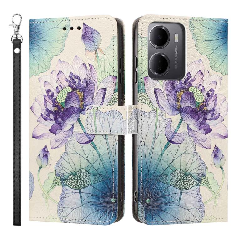 For Redmi 15a 5G Global Painted Pattern Vegan Leather Phone Case with Strap
