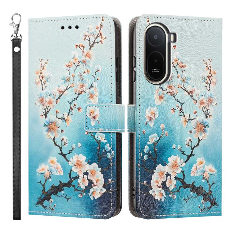 For Redmi A7 Pro 4G 171mm Global Painted Pattern Vegan Leather Phone Case with Strap