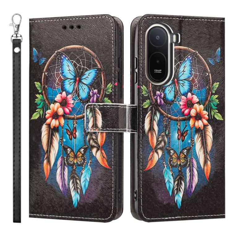 For Redmi A7 Pro 4G 171mm Global Painted Pattern Vegan Leather Phone Case with Strap