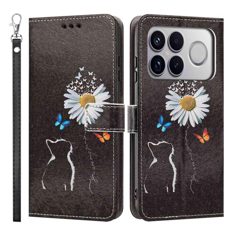 For Redmi K90 Pro Max/Poco F8 Ultra 5G Painted Pattern Vegan Leather Phone Case with Strap