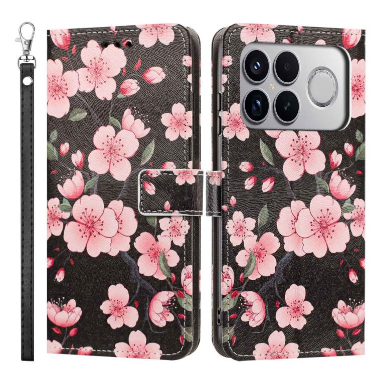 For Redmi K90 Pro Max/Poco F8 Ultra 5G Painted Pattern Vegan Leather Phone Case with Strap