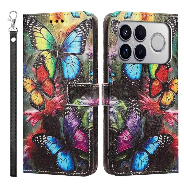 For Redmi K90 Pro Max/Poco F8 Ultra 5G Painted Pattern Vegan Leather Phone Case with Strap