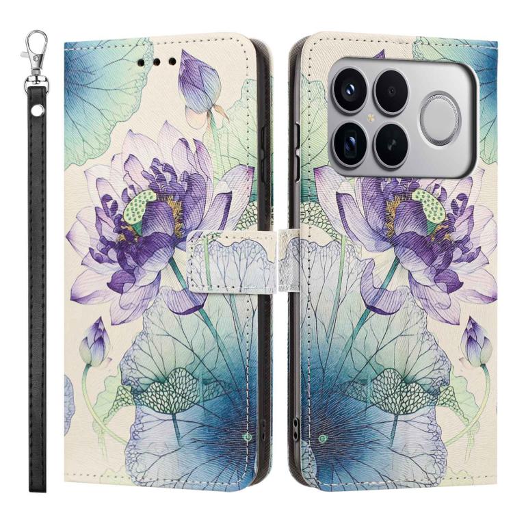 For Redmi K90 Pro Max/Poco F8 Ultra 5G Painted Pattern Vegan Leather Phone Case with Strap
