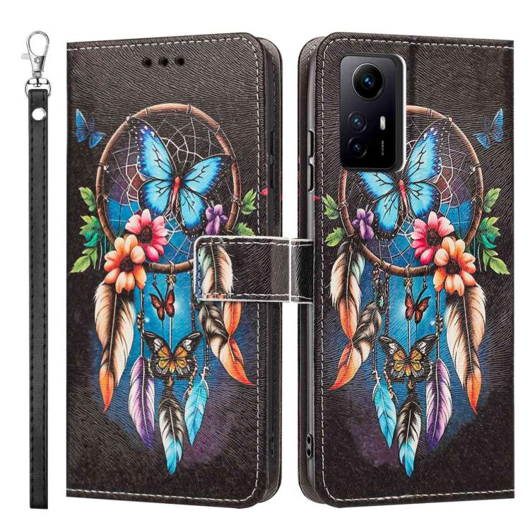 For Redmi Note 12s 4G Global Painted Pattern Vegan Leather Phone Case with Strap