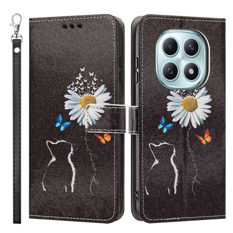 For Redmi Note 15 Pro 4G Global 163.2mm Painted Pattern Vegan Leather Phone Case with Strap