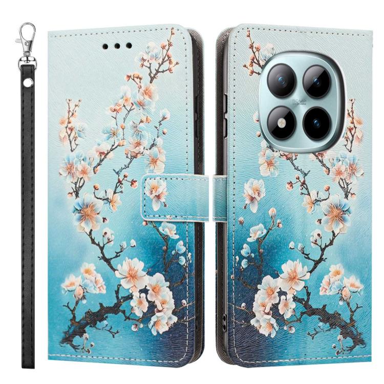 For Redmi Note 15 Pro+ 5G Global 163.3mm Painted Pattern Vegan Leather Phone Case with Strap