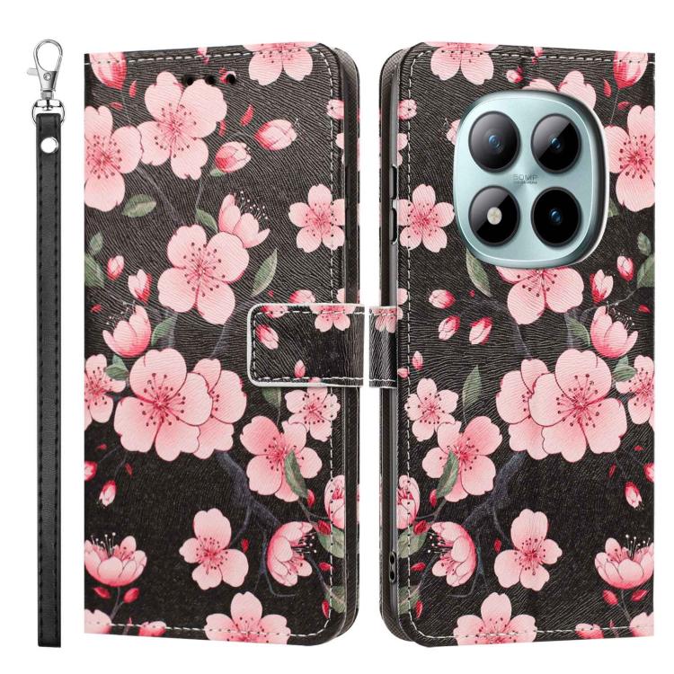 For Redmi Note 15 Pro+ 5G Global 163.3mm Painted Pattern Vegan Leather Phone Case with Strap