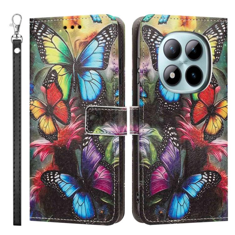 For Redmi Note 15 Pro+ 5G Global 163.3mm Painted Pattern Vegan Leather Phone Case with Strap