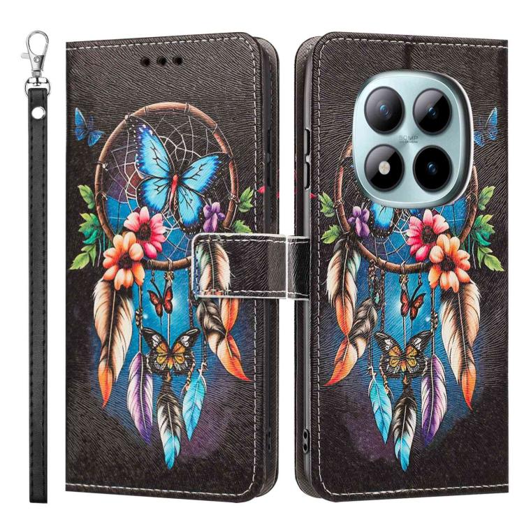 For Redmi Note 15 Pro+ 5G Global 163.3mm Painted Pattern Vegan Leather Phone Case with Strap