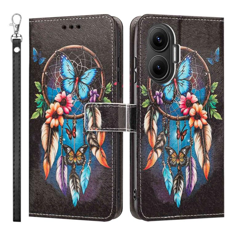 For Redmi Turbo 4 Pro Painted Pattern Vegan Leather Phone Case with Strap