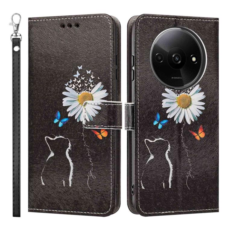 For Redmi A3 4G Global/A3X Painted Pattern Vegan Leather Phone Case with Strap
