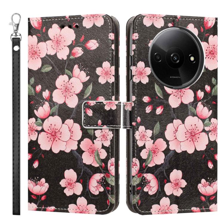 For Redmi A3 4G Global/A3X Painted Pattern Vegan Leather Phone Case with Strap