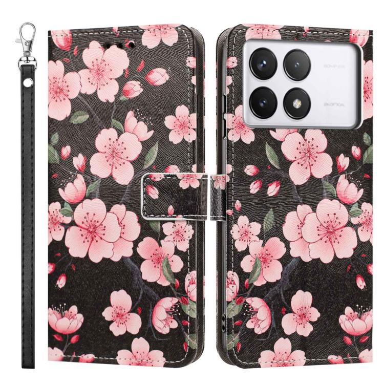 For Redmi K70 Pro / K70 Painted Pattern Vegan Leather Phone Case with Strap