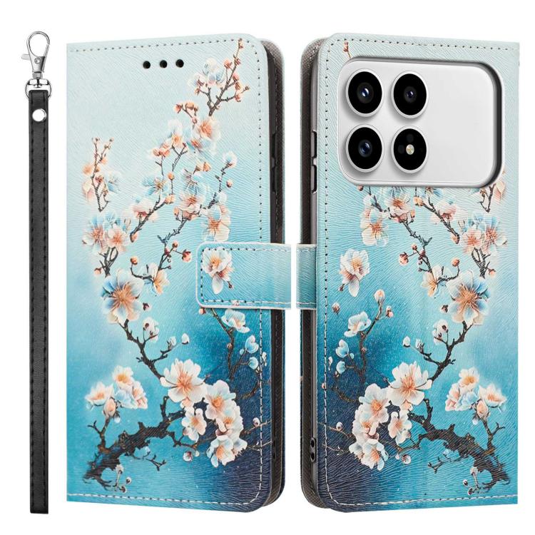 For Redmi K90/Poco F8 Pro 5G Painted Pattern Vegan Leather Phone Case with Strap