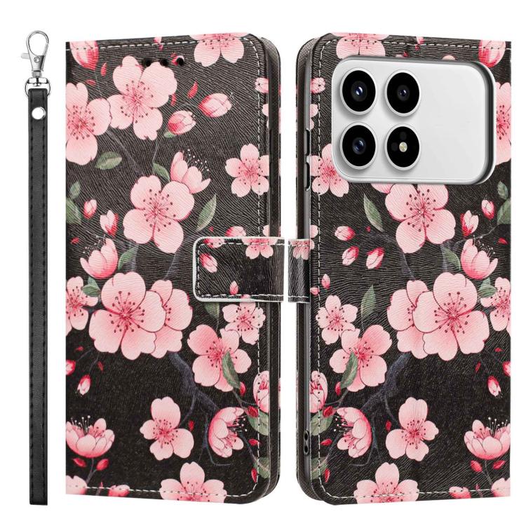 For Redmi K90/Poco F8 Pro 5G Painted Pattern Vegan Leather Phone Case with Strap