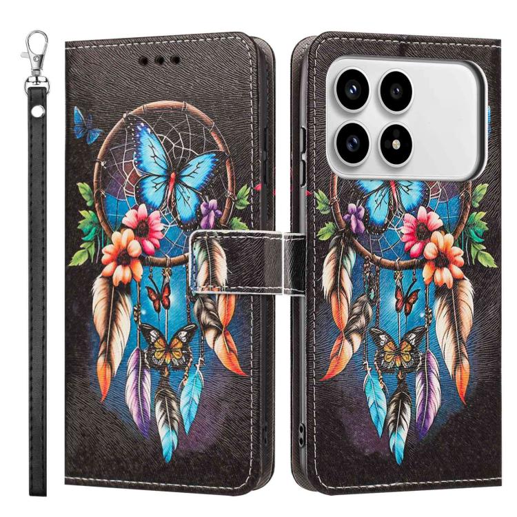 For Redmi K90/Poco F8 Pro 5G Painted Pattern Vegan Leather Phone Case with Strap
