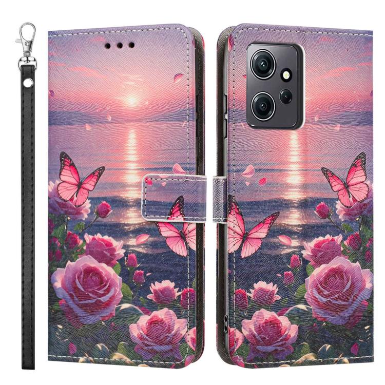 For Redmi Note 12 4G Global Painted Pattern Vegan Leather Phone Case with Strap