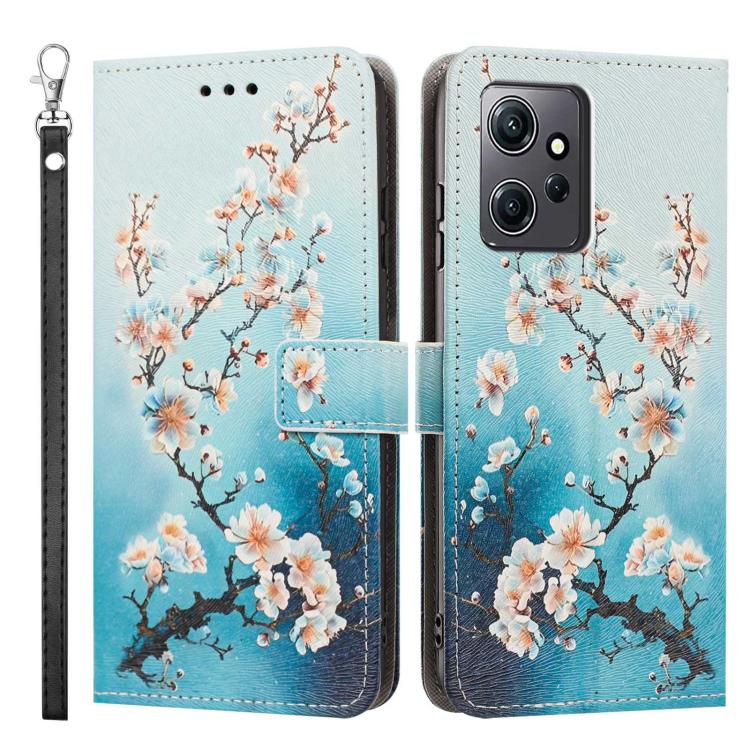 For Redmi Note 12 4G Global Painted Pattern Vegan Leather Phone Case with Strap