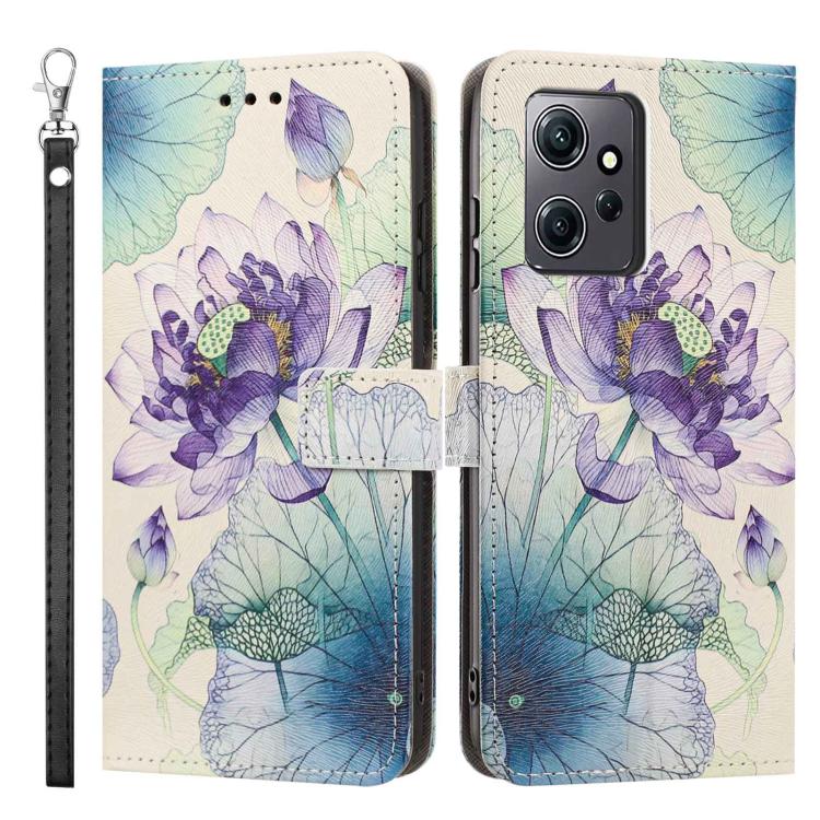 For Redmi Note 12 4G Global Painted Pattern Vegan Leather Phone Case with Strap