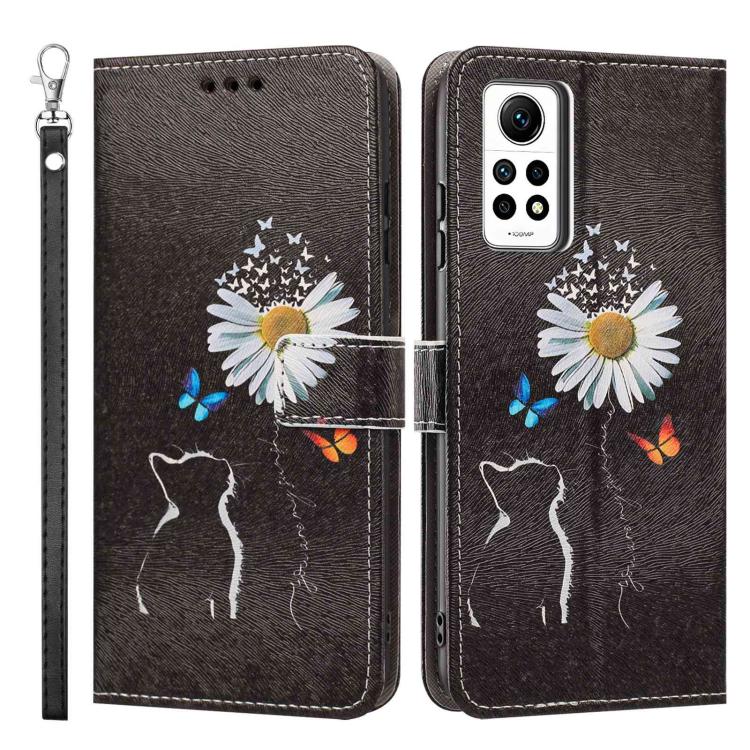 For Redmi Note 12 Pro 4G Painted Pattern Vegan Leather Phone Case with Strap