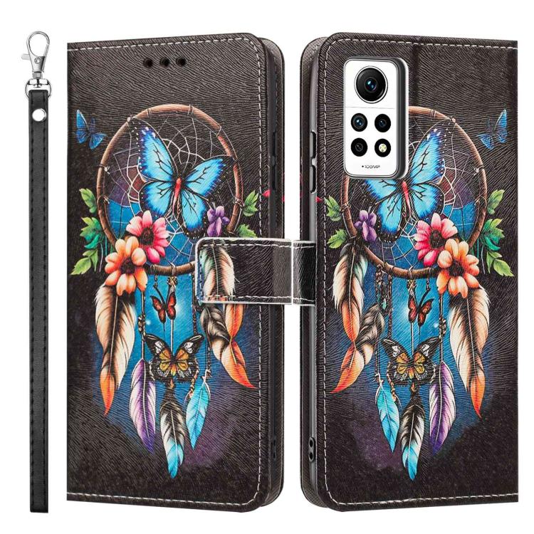 For Redmi Note 12 Pro 4G Painted Pattern Vegan Leather Phone Case with Strap