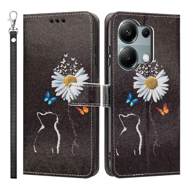 For Redmi Note 13 Pro 4G Global Painted Pattern Vegan Leather Phone Case with Strap