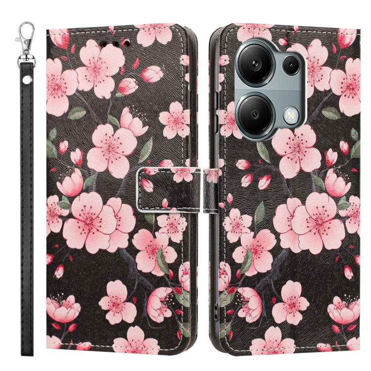 For Redmi Note 13 Pro 4G Global Painted Pattern Vegan Leather Phone Case with Strap