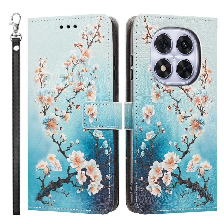 For Redmi Note 14 Pro 5G/4G Painted Pattern Vegan Leather Phone Case with Strap