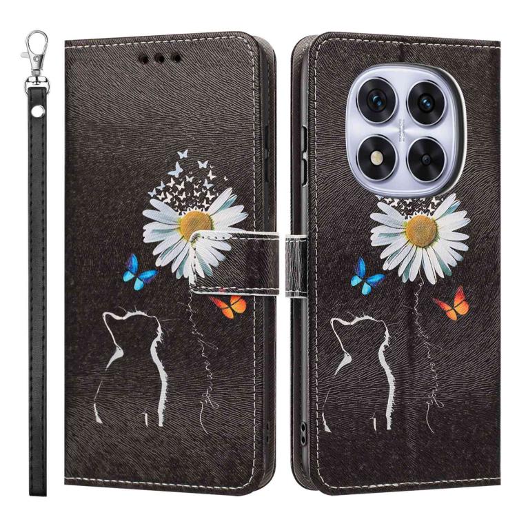 For Redmi Note 14 Pro 5G/4G Painted Pattern Vegan Leather Phone Case with Strap