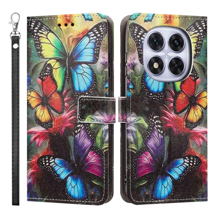 For Redmi Note 14 Pro 5G/4G Painted Pattern Vegan Leather Phone Case with Strap