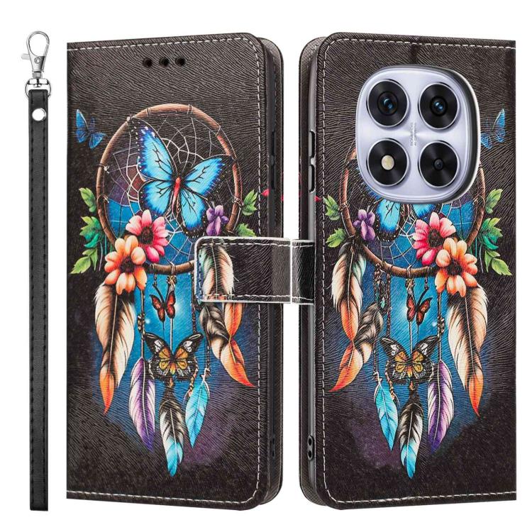 For Redmi Note 14 Pro 5G/4G Painted Pattern Vegan Leather Phone Case with Strap
