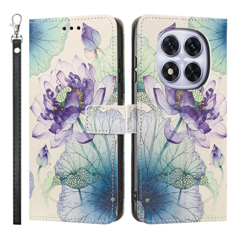 For Redmi Note 14 Pro 5G/4G Painted Pattern Vegan Leather Phone Case with Strap