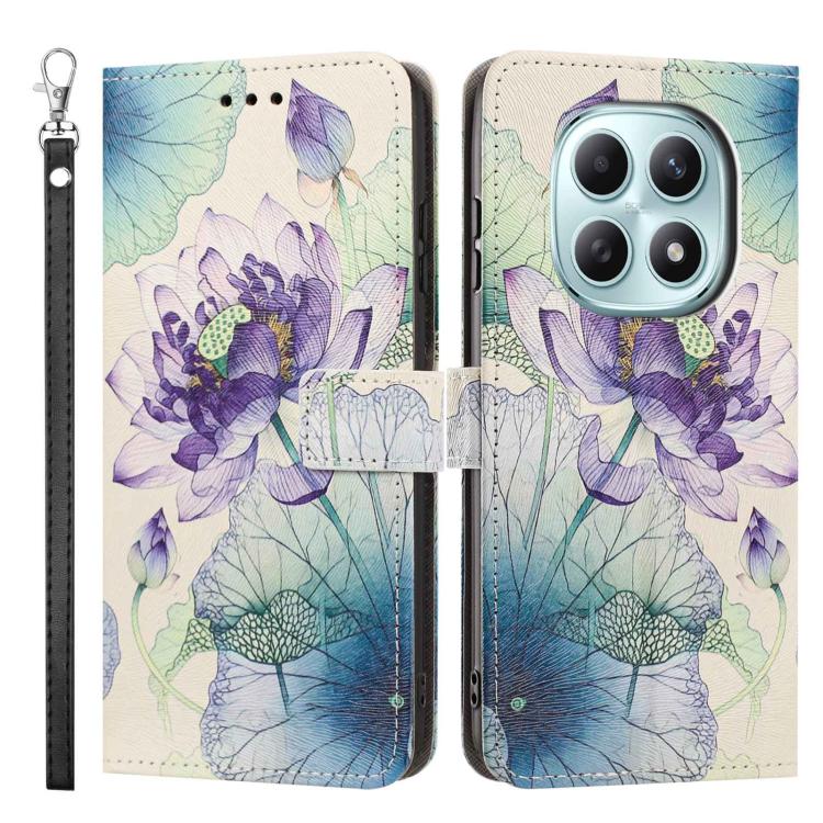 For Redmi Note 15 5G/4G Global 164mm Painted Pattern Vegan Leather Phone Case with Strap
